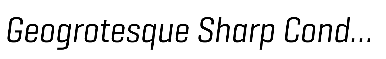 Geogrotesque Sharp Condensed Regular Italic